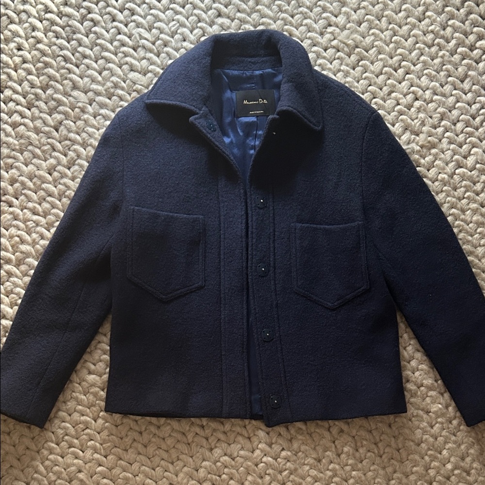 Massimo Dutti wool jacket short - navy blue